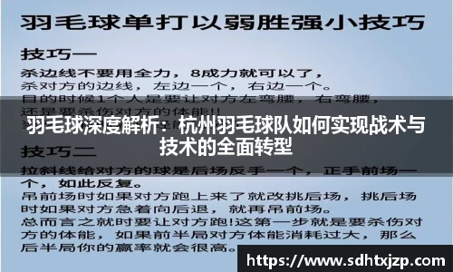 羽毛球深度解析：杭州羽毛球队如何实现战术与技术的全面转型