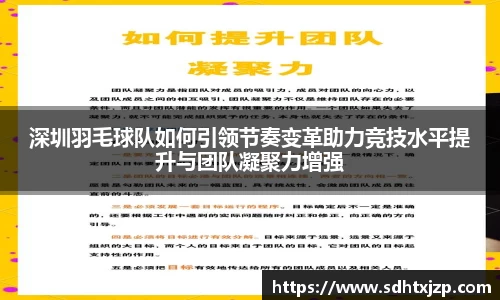 深圳羽毛球队如何引领节奏变革助力竞技水平提升与团队凝聚力增强